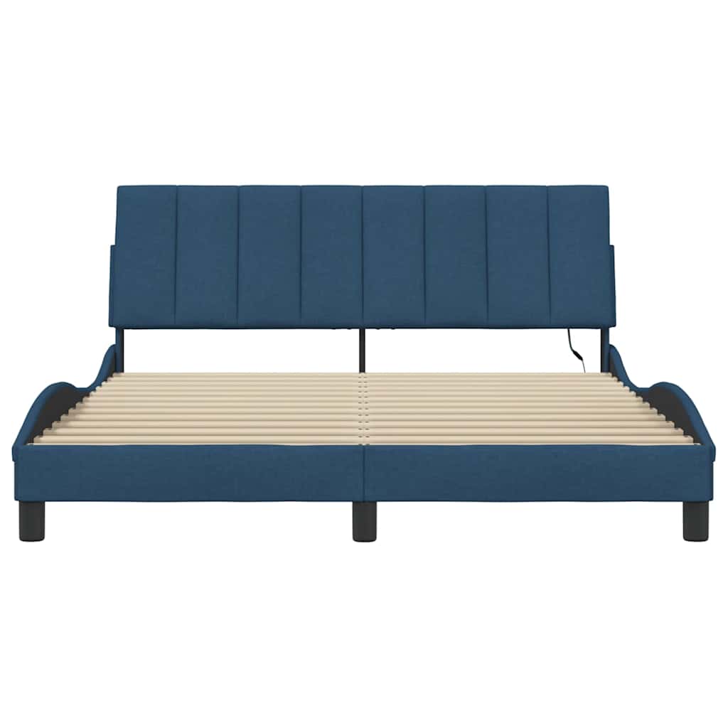 sengeramme uden madras Hanko 160x200 cm stof blå