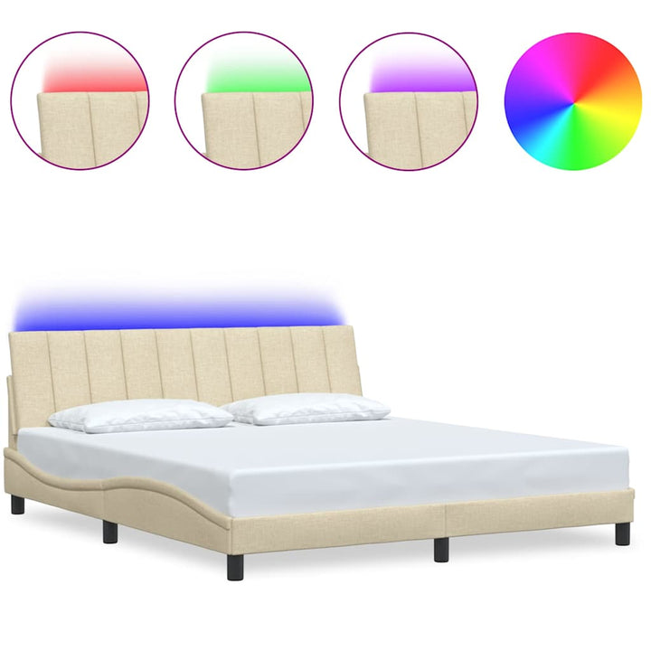 sengeramme uden madras Hanko 180x200 cm stof cremefarvet