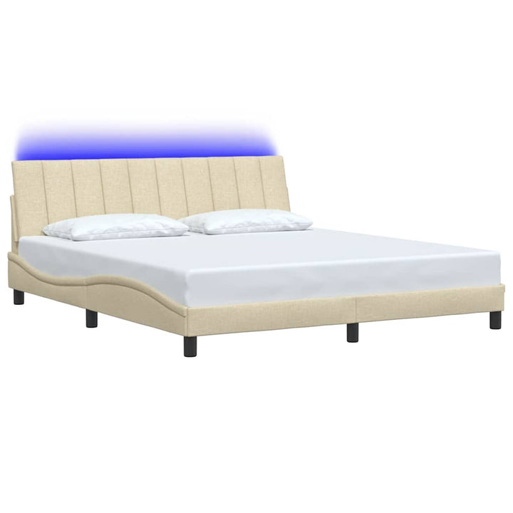 sengeramme uden madras Hanko 180x200 cm stof cremefarvet