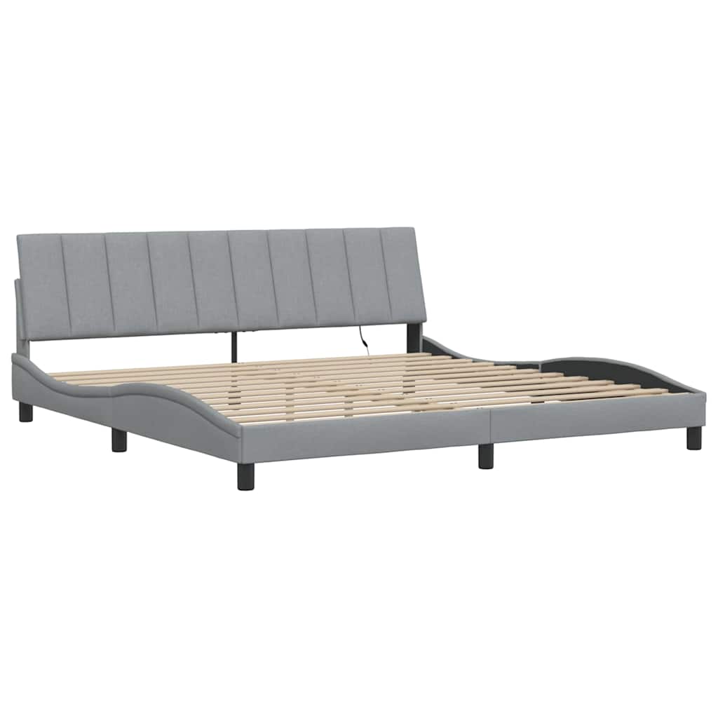 sengeramme uden madras Hanko 200x200 cm stof lysegrå