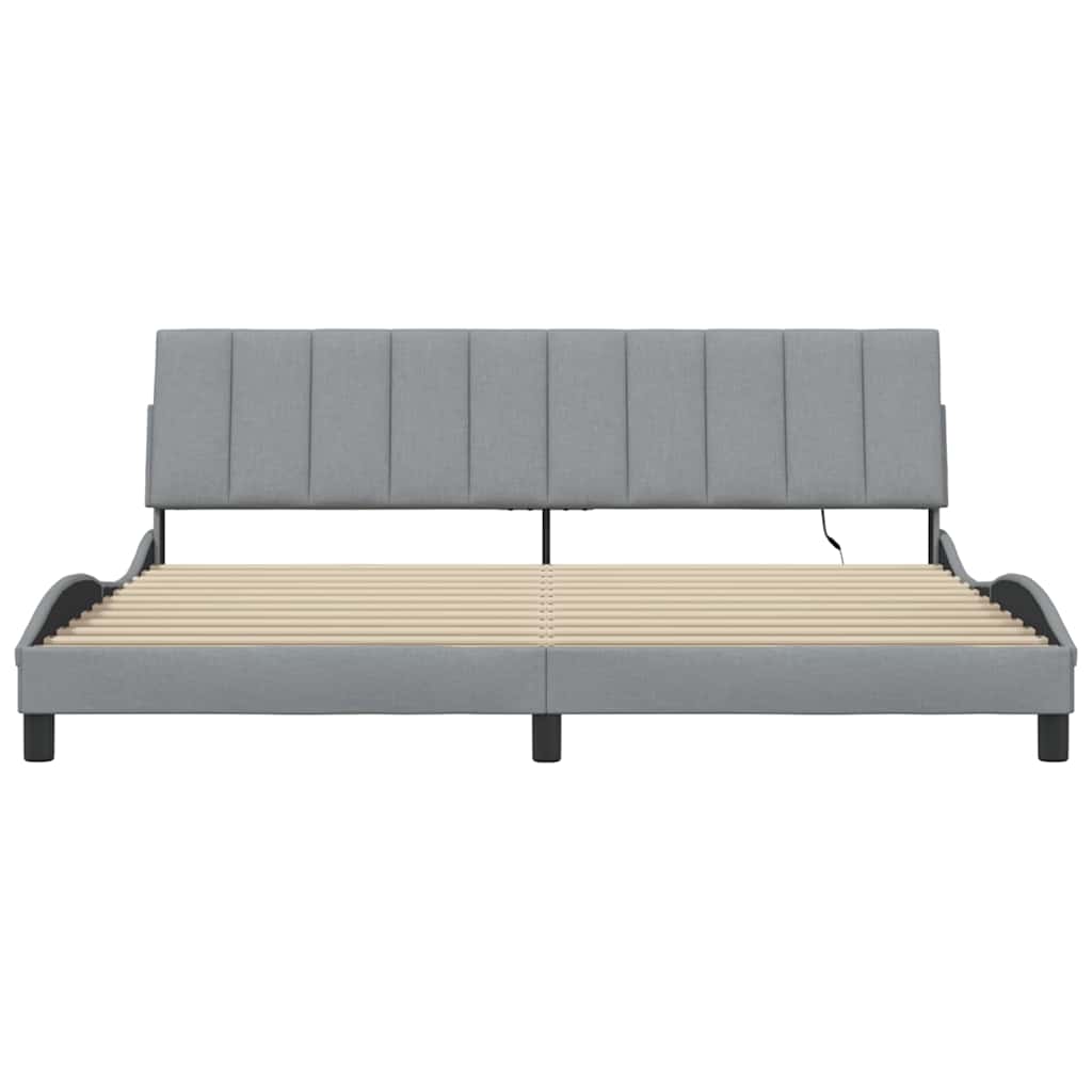 sengeramme uden madras Hanko 200x200 cm stof lysegrå