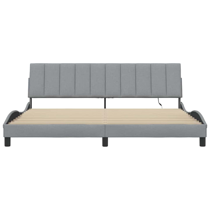 sengeramme uden madras Hanko 200x200 cm stof lysegrå