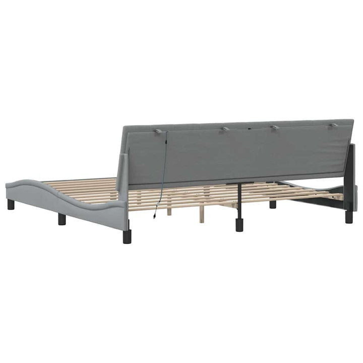 sengeramme uden madras Hanko 200x200 cm stof lysegrå