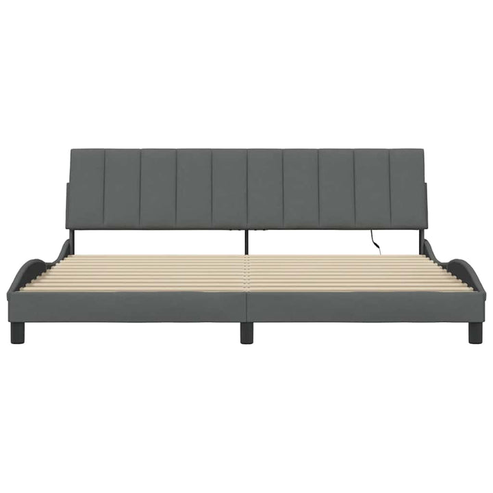 sengeramme uden madras Hanko 200x200 cm stof mørkegrå