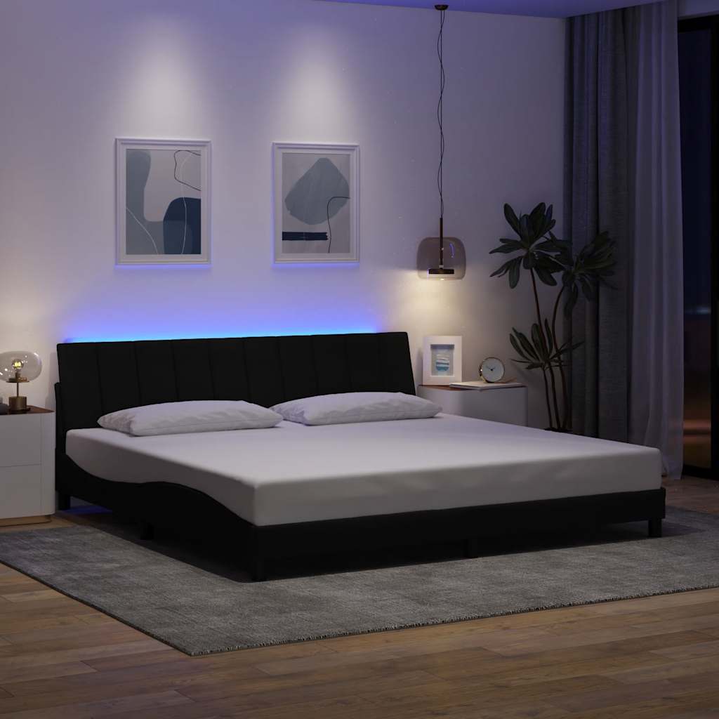 sengeramme uden madras Hanko 200x200 cm stof sort