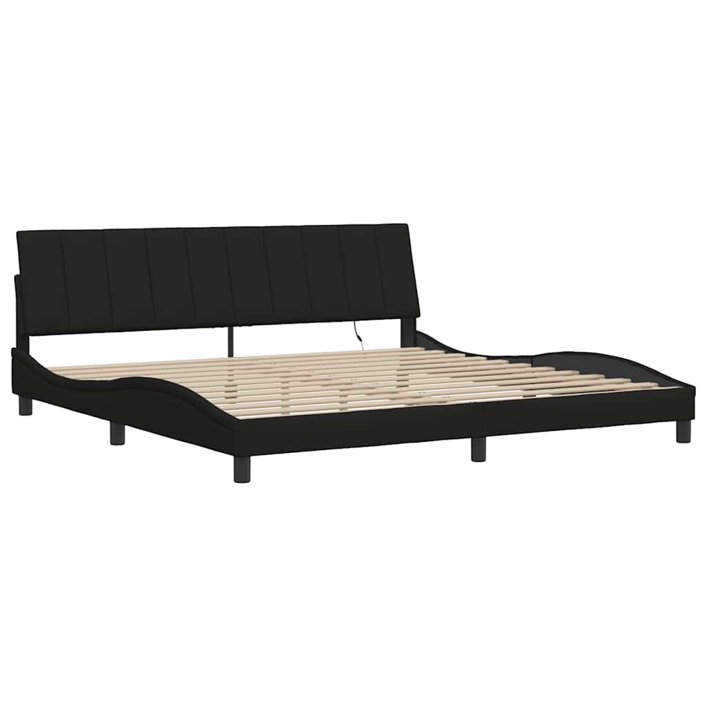 sengeramme uden madras Hanko 200x200 cm stof sort