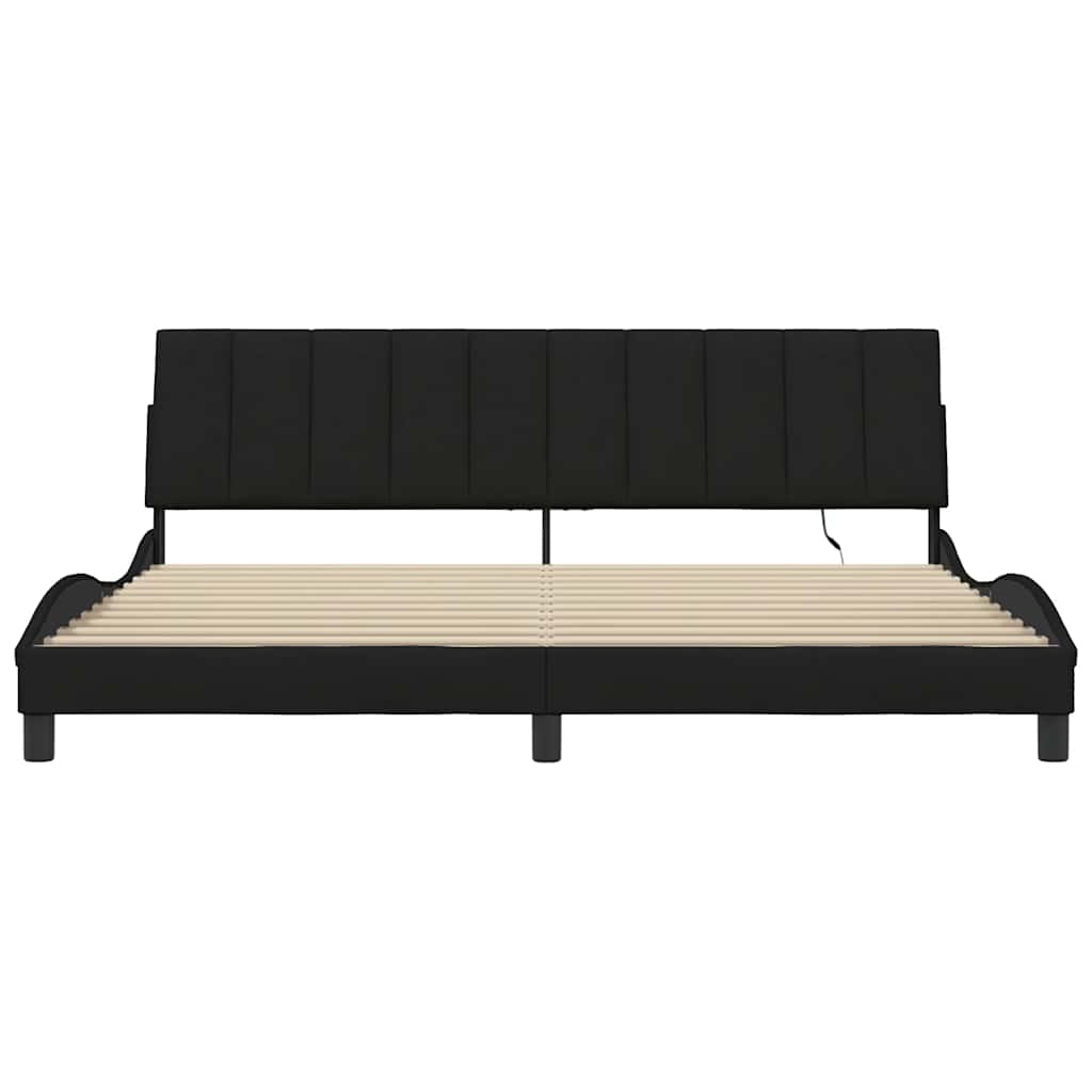 sengeramme uden madras Hanko 200x200 cm stof sort