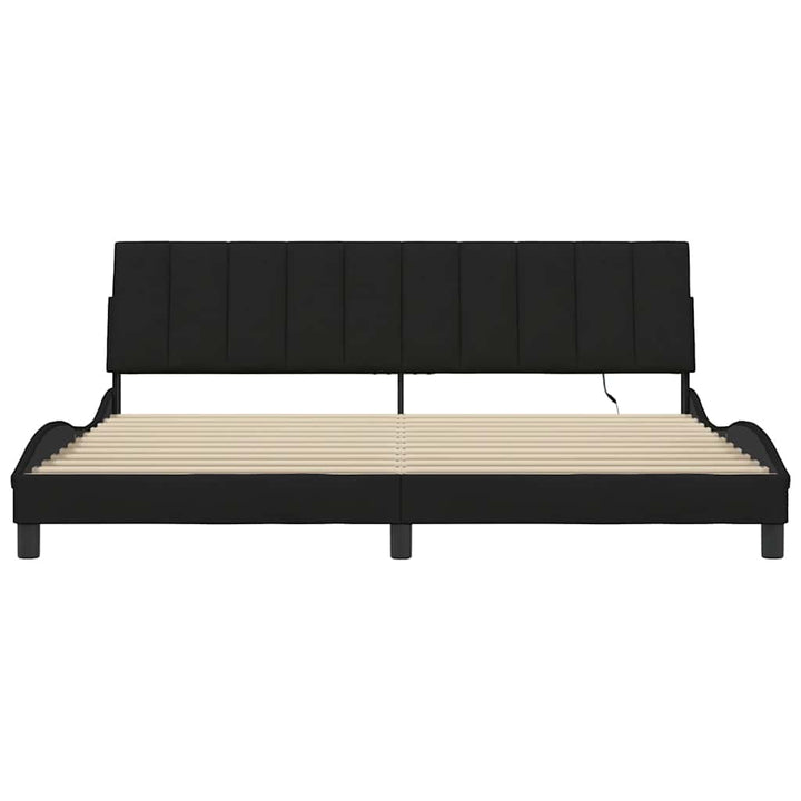 sengeramme uden madras Hanko 200x200 cm stof sort