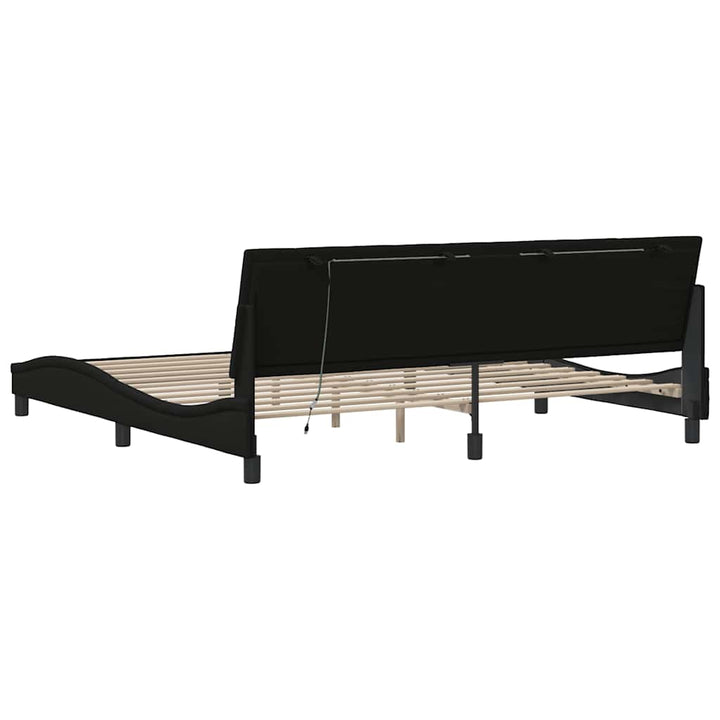 sengeramme uden madras Hanko 200x200 cm stof sort