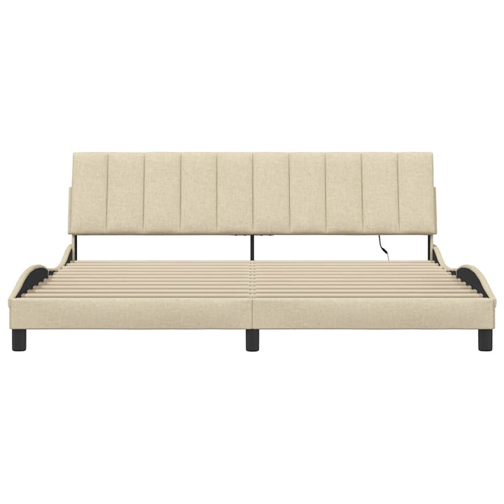 sengeramme uden madras Hanko 200x200 cm stof cremefarvet
