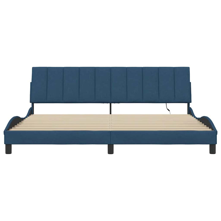 sengeramme uden madras Hanko 200x200 cm stof blå