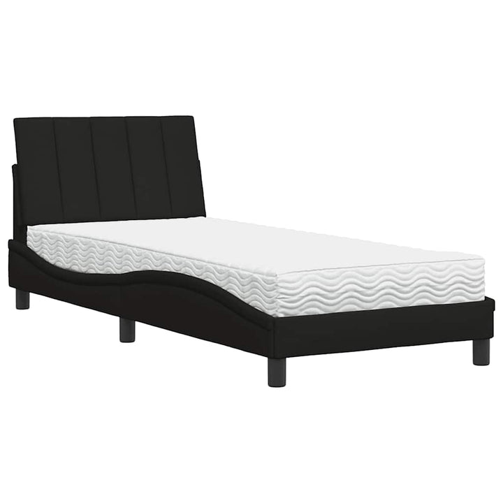 seng med madras Hanko 80x200 cm stof sort