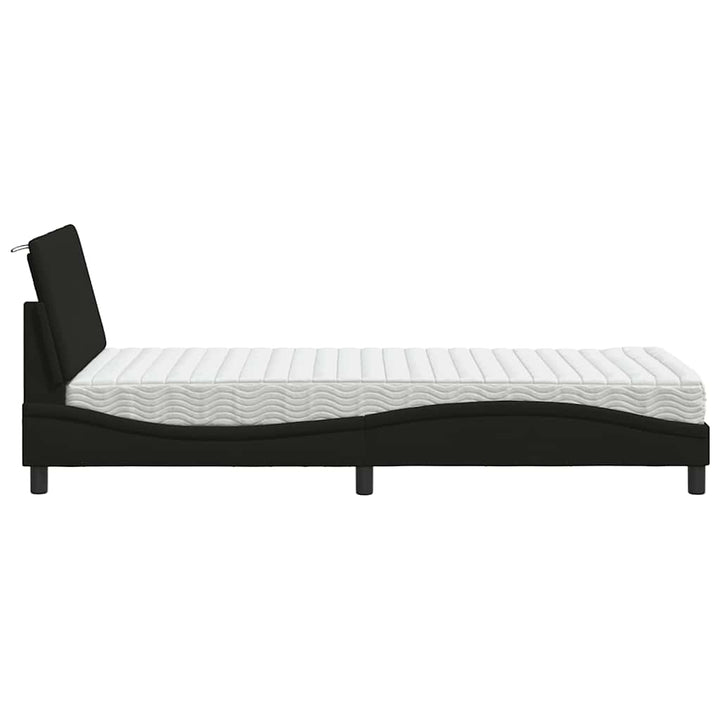 seng med madras Hanko 80x200 cm stof sort