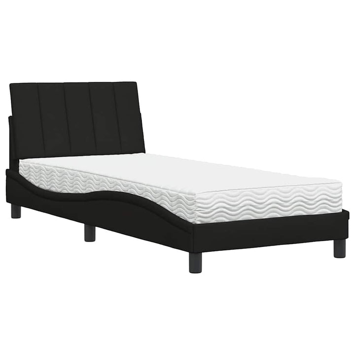 seng med madras Hanko 90x190 cm stof sort