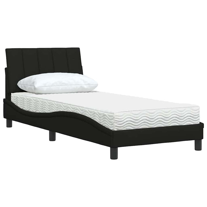 seng med madras Hanko 90x190 cm stof sort