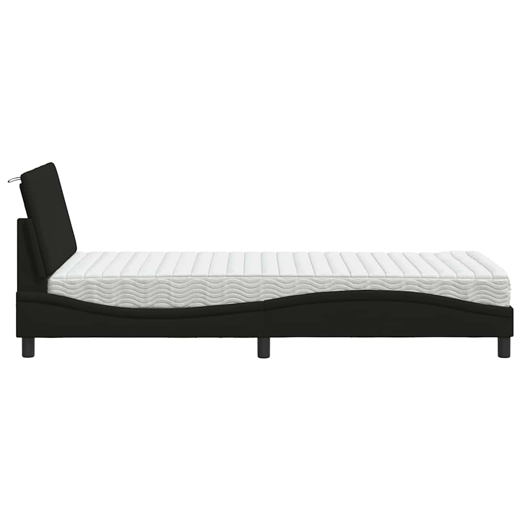 seng med madras Hanko 90x190 cm stof sort