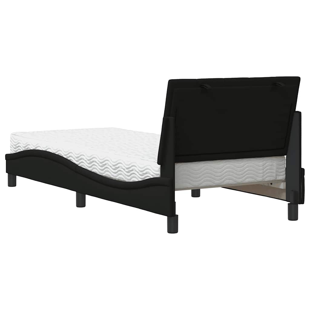 seng med madras Hanko 90x190 cm stof sort