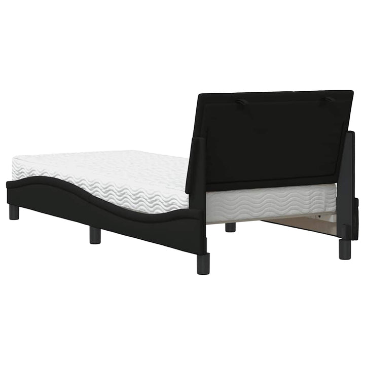 seng med madras Hanko 90x190 cm stof sort