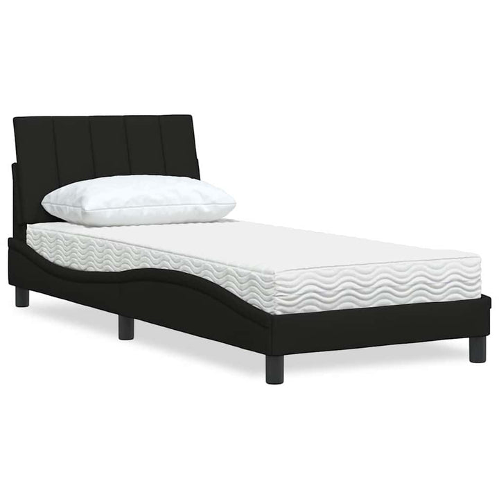 seng med madras Hanko 90x190 cm stof sort