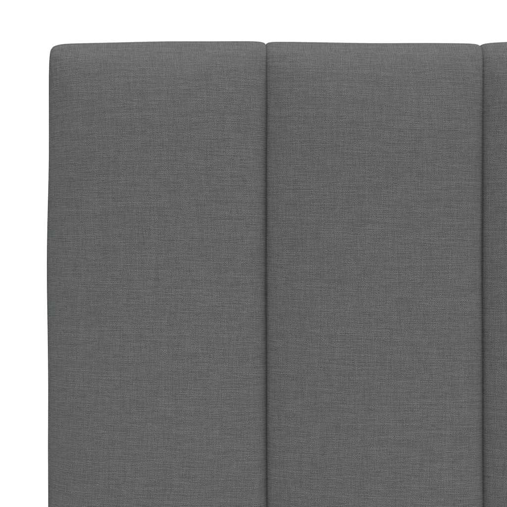 seng med madras Hanko 90x200 cm stof mørkegrå