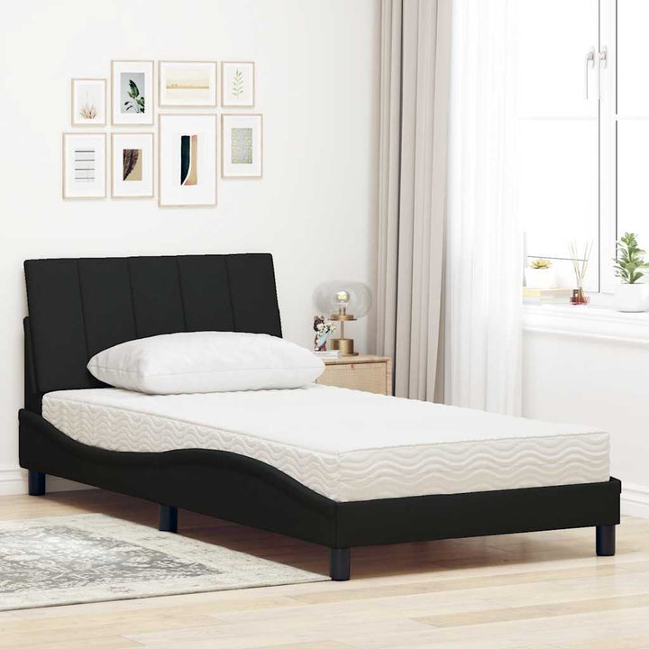 seng med madras Hanko 100x200 cm stof sort