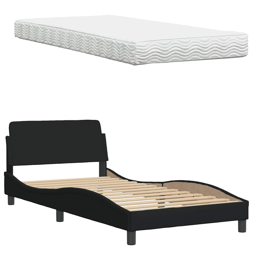 seng med madras Hanko 100x200 cm stof sort