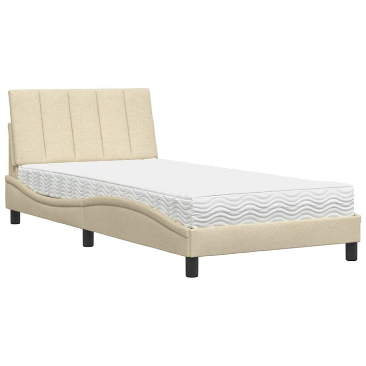 seng med madras Hanko 100x200 cm stof cremefarvet