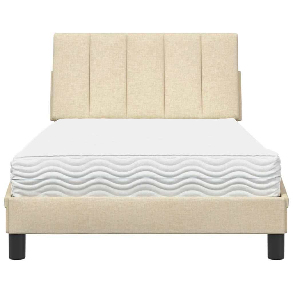 seng med madras Hanko 100x200 cm stof cremefarvet