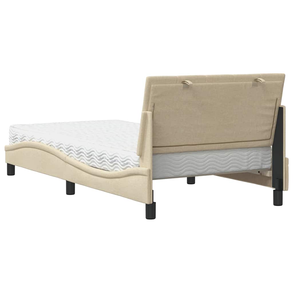 seng med madras Hanko 100x200 cm stof cremefarvet