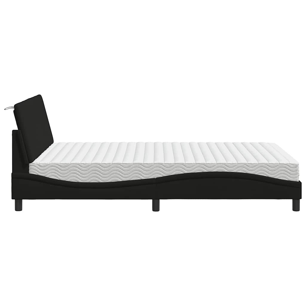seng med madras Hanko 120x200 cm stof sort