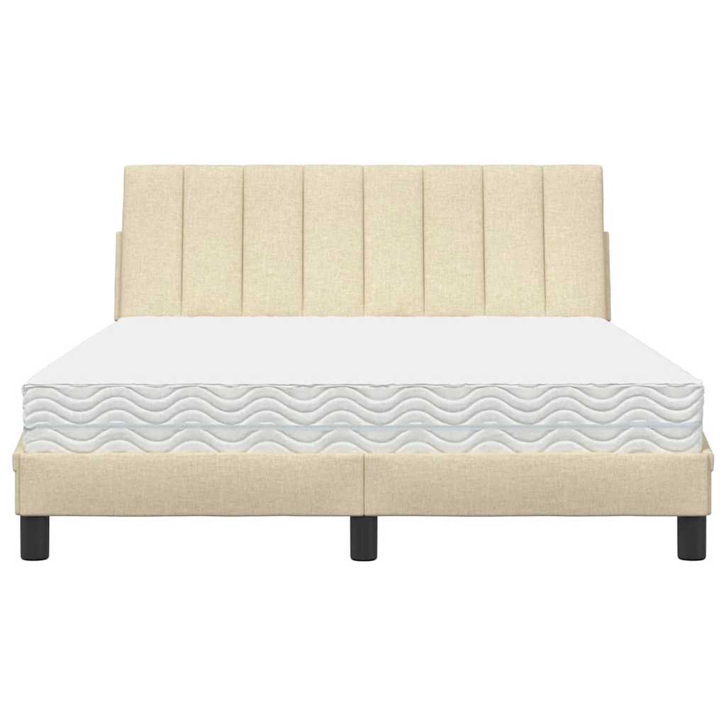 seng med madras Hanko 120x200 cm stof cremefarvet