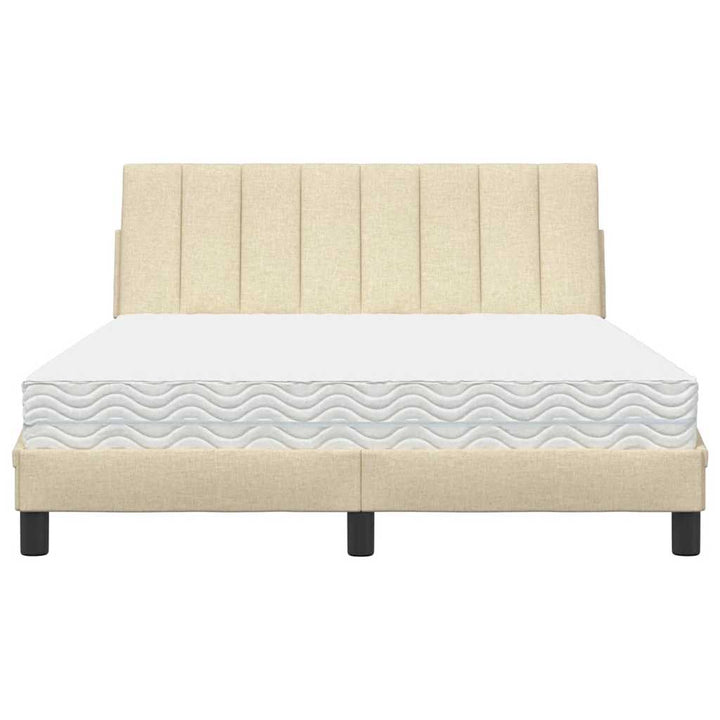 seng med madras Hanko 120x200 cm stof cremefarvet