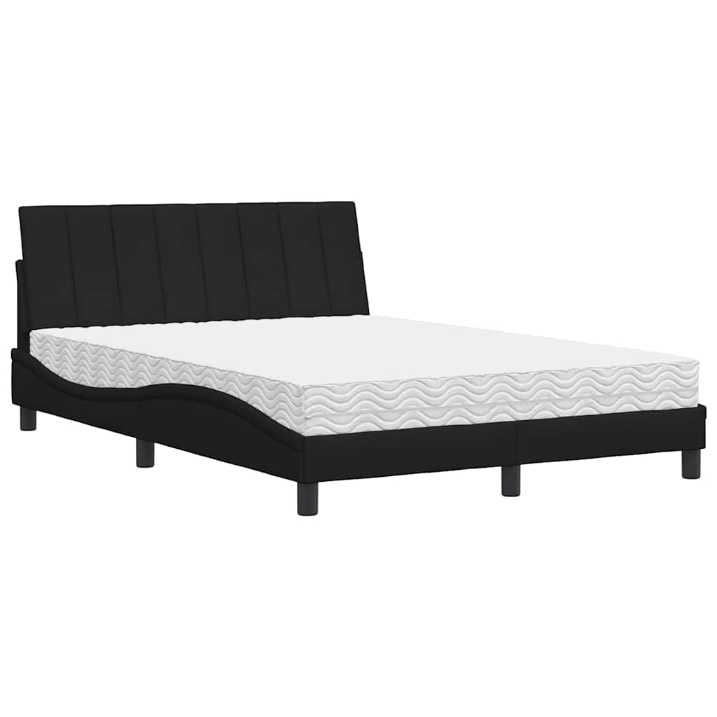 seng med madras Hanko 140x190 cm stof sort