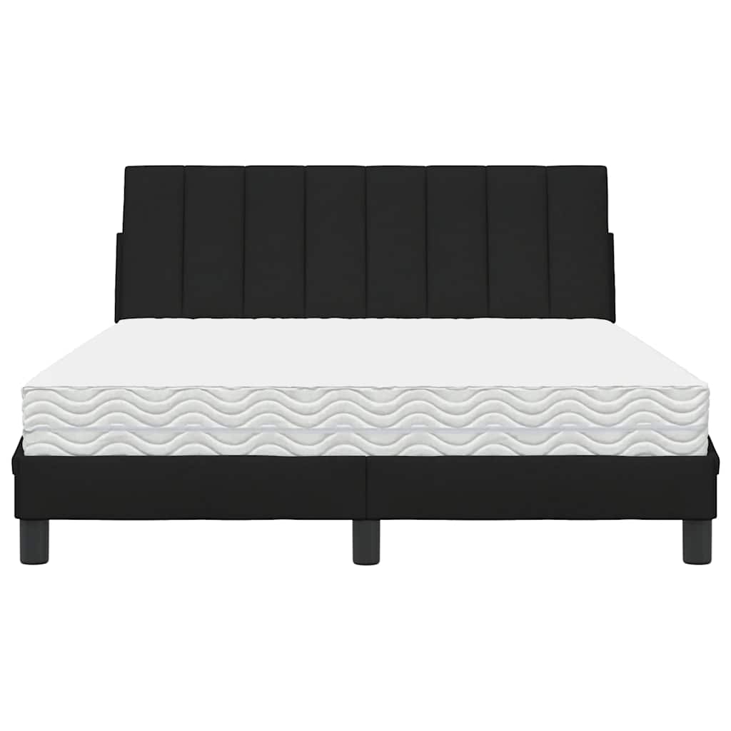 seng med madras Hanko 140x190 cm stof sort