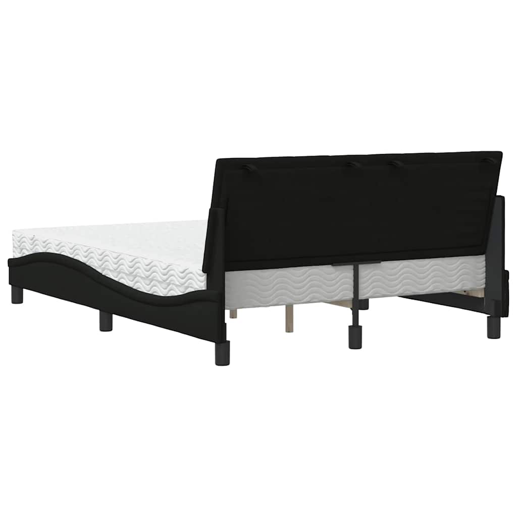 seng med madras Hanko 140x190 cm stof sort