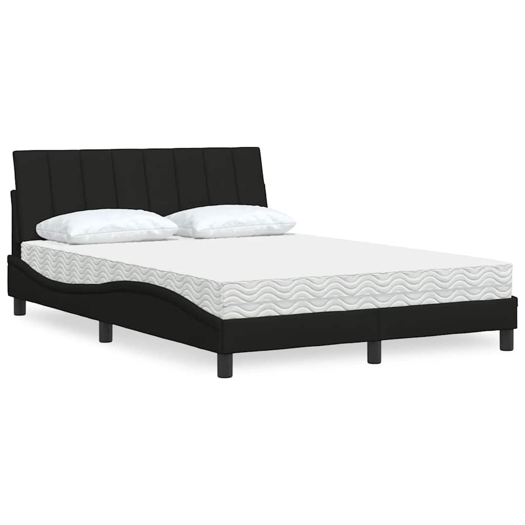 seng med madras Hanko 140x190 cm stof sort