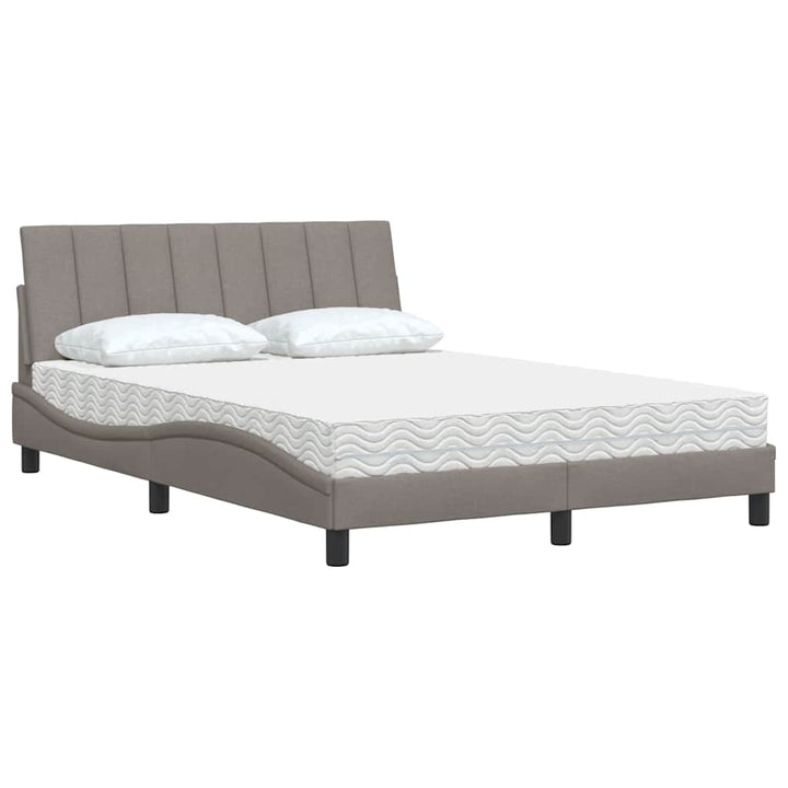 seng med madras Hanko 140x190 cm stof gråbrun