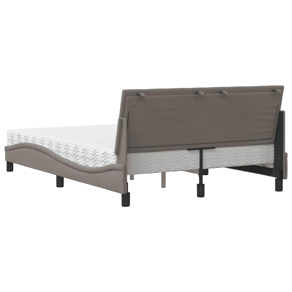 seng med madras Hanko 140x190 cm stof gråbrun