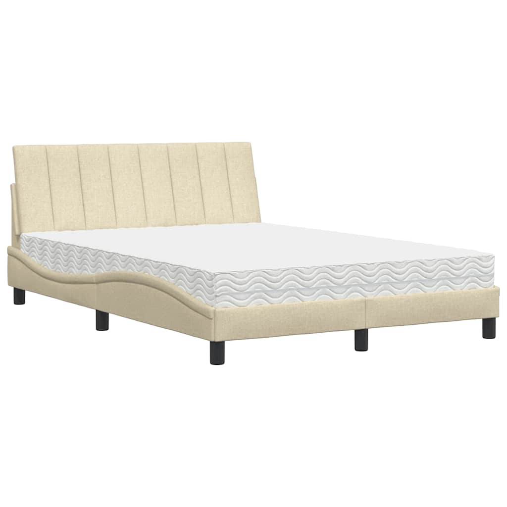 seng med madras Hanko 140x190 cm stof cremefarvet