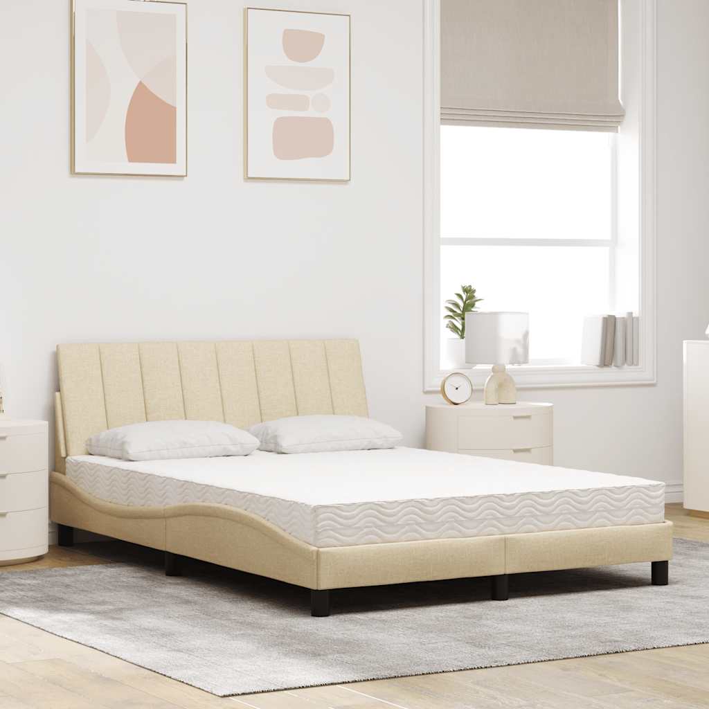 seng med madras Hanko 140x190 cm stof cremefarvet
