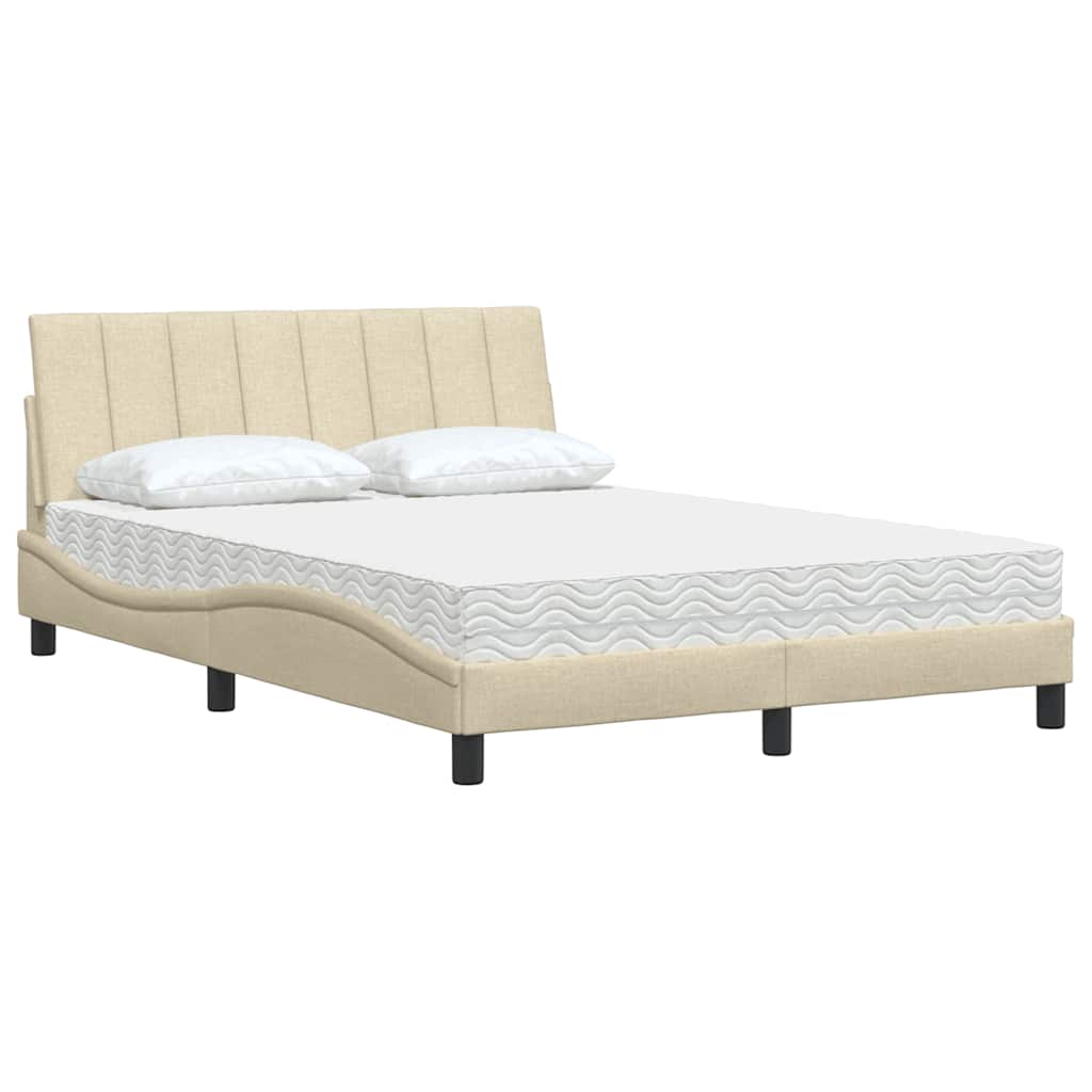 seng med madras Hanko 140x190 cm stof cremefarvet