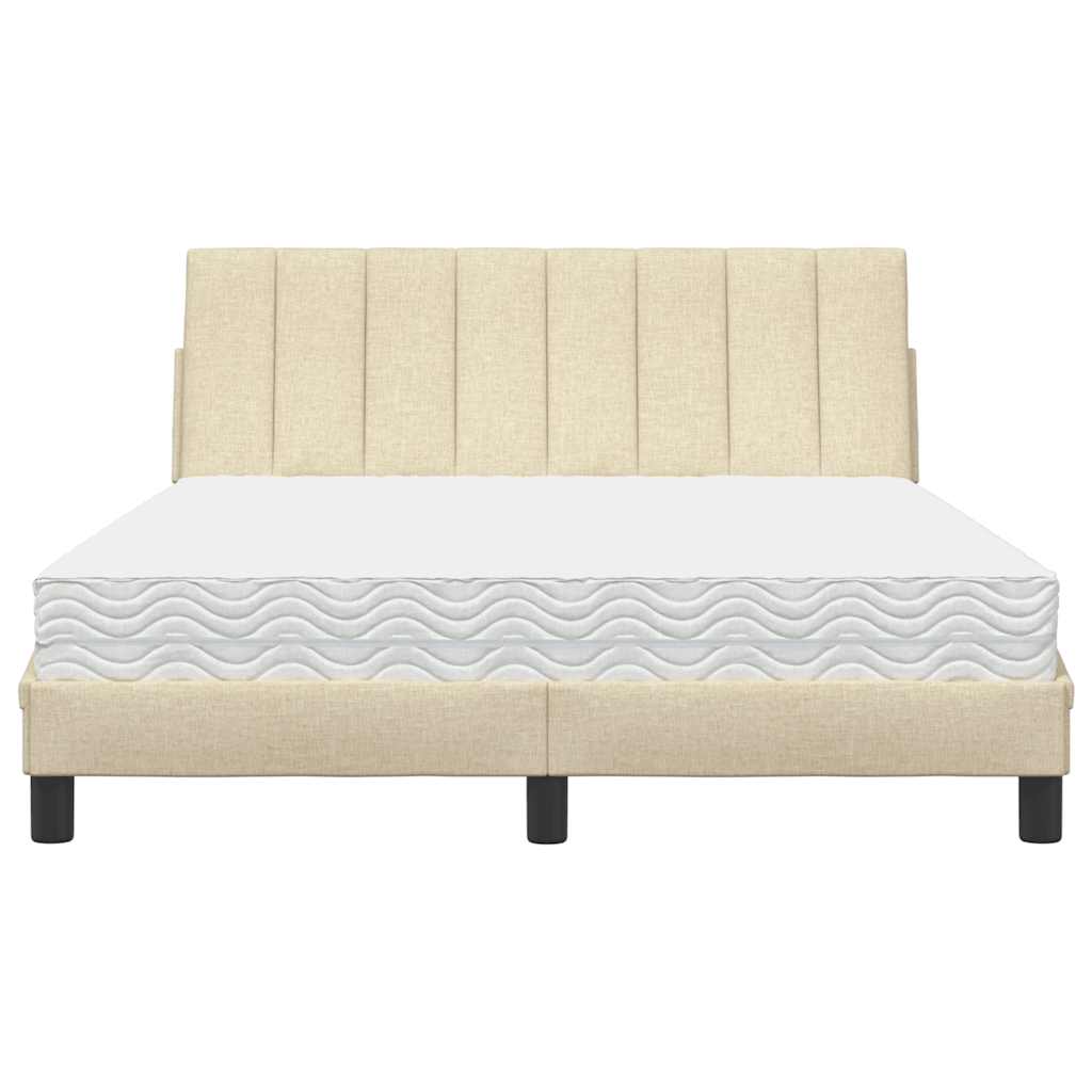 seng med madras Hanko 140x190 cm stof cremefarvet