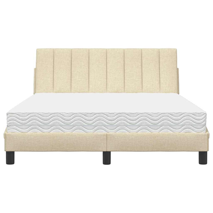 seng med madras Hanko 140x190 cm stof cremefarvet