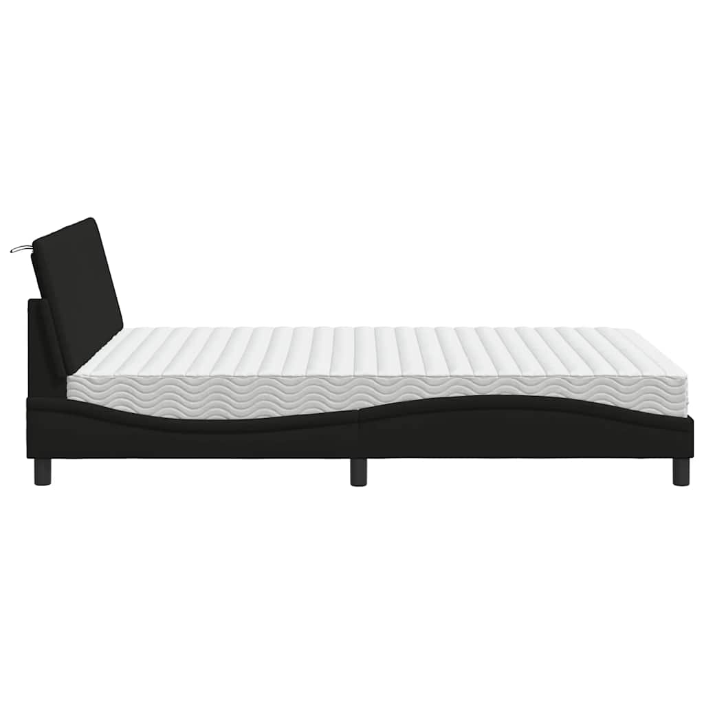 seng med madras Hanko 140x200 cm stof sort