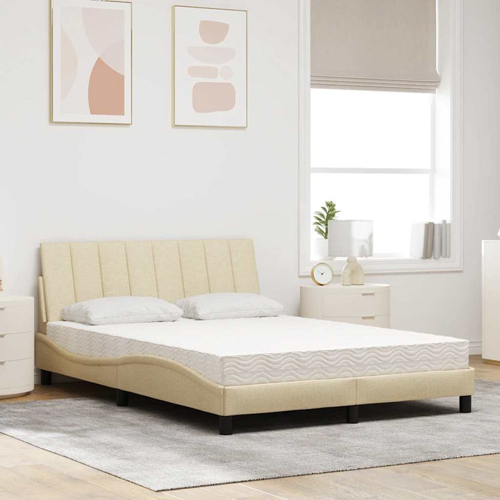 seng med madras Hanko 140x200 cm stof cremefarvet