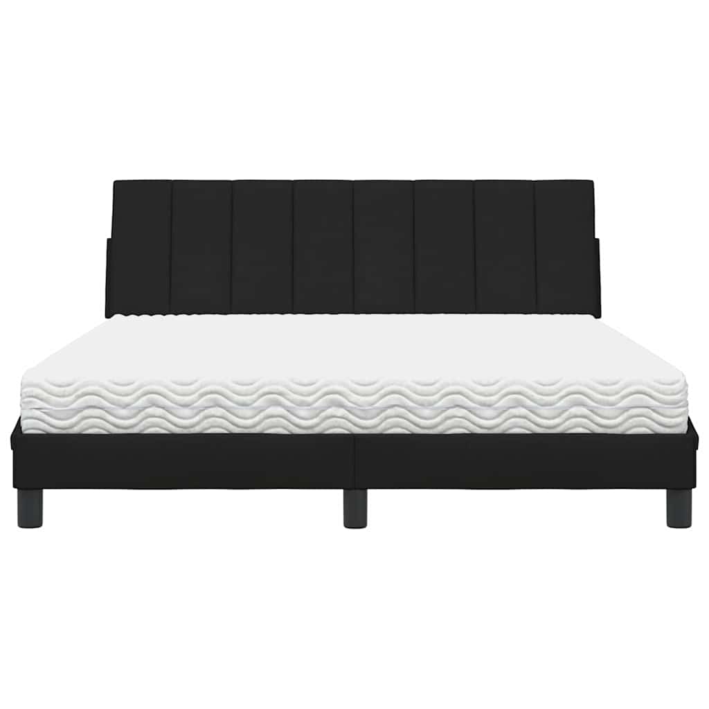 seng med madras Hanko 160x200 cm stof sort