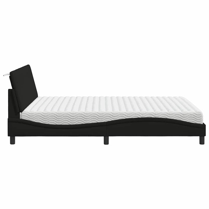 seng med madras Hanko 160x200 cm stof sort