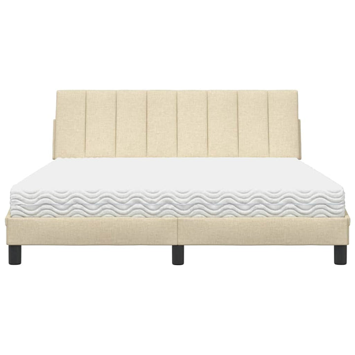 seng med madras Hanko 160x200 cm stof cremefarvet