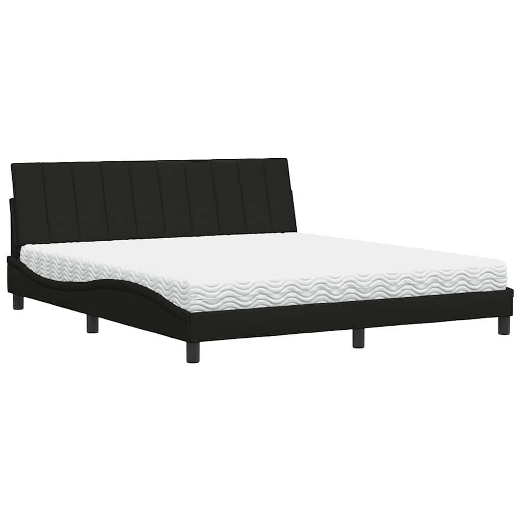 seng med madras Hanko 180x200 cm stof sort