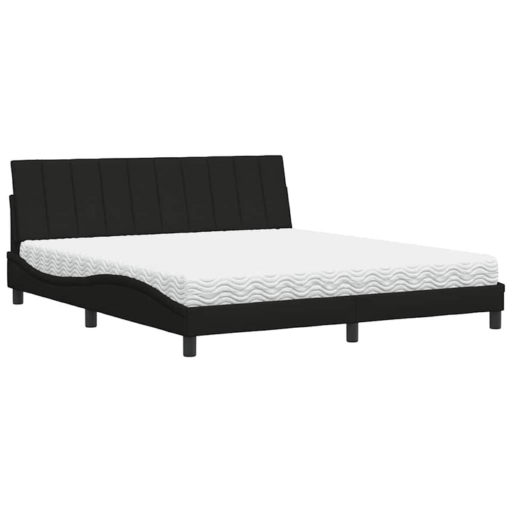 seng med madras Hanko 180x200 cm stof sort